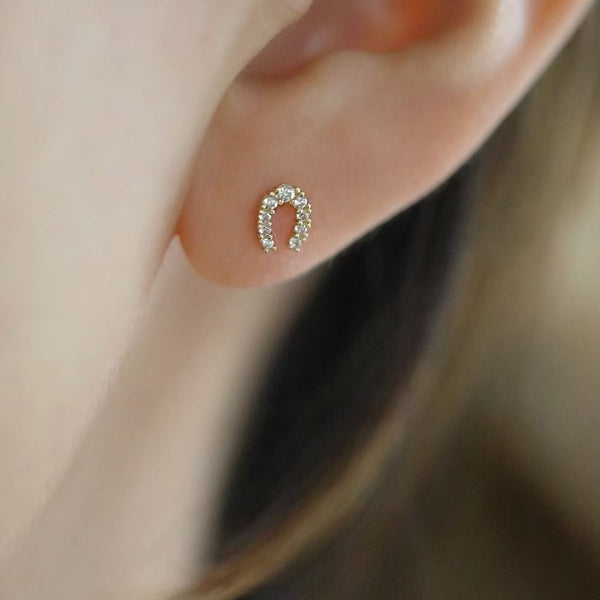 K9 gold horse shoe pierce p342 – uluu - jewelry & accessory -