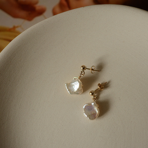 baroque pearl 14kgf pierce/earring p167 – uluu - jewelry & accessory -