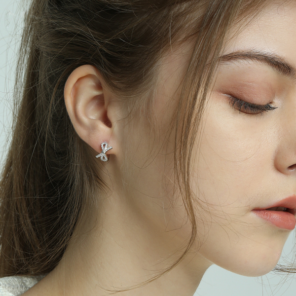 order」*zircon ribbon silver pierce p100 – uluu - jewelry