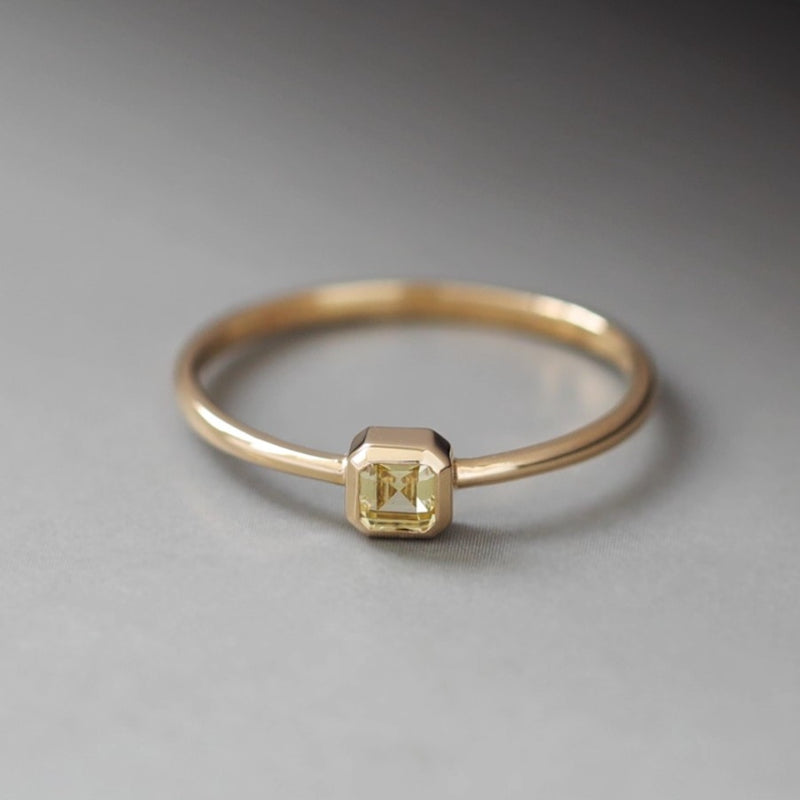 【K14 リング 金無垢】 ☆「order」K14 champagne color inlay ring r169 – uluu - jewelry