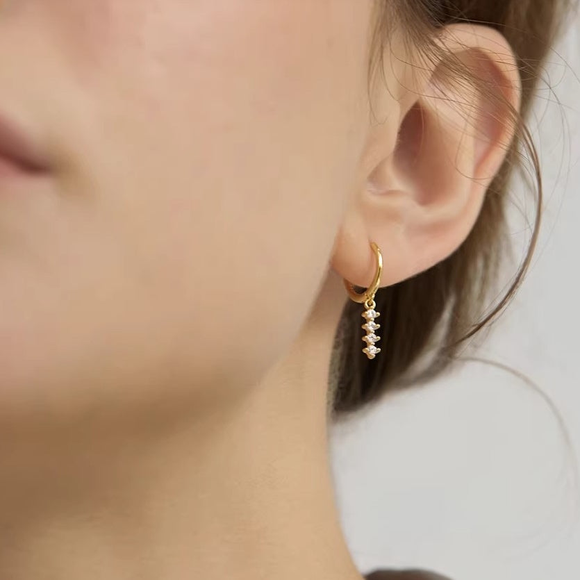 ☆「order」zircon line hoop pierce p485 – uluu - jewelry & accessory -