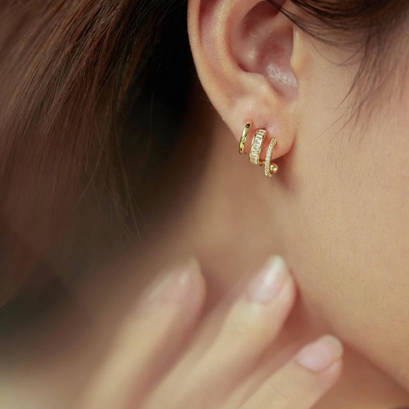 ☆「order」three-line zircon pierce p461 – uluu - jewelry