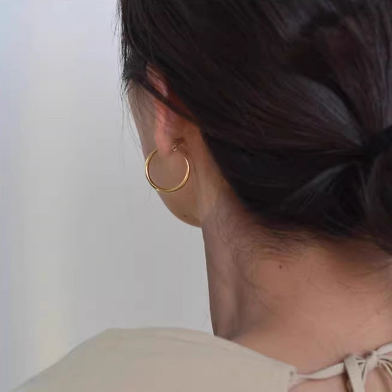eliou フープピアス 14kgf Cross hoop ニュアンス フープ ピアス ピアス（フープ） f