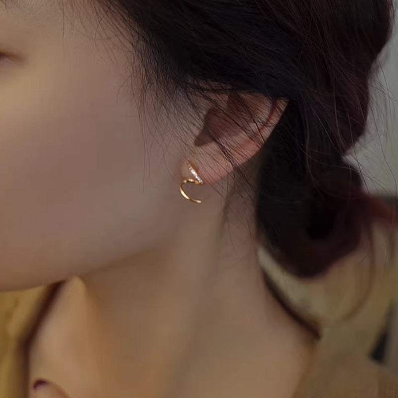 ☆「order」gold wave stud pierce p476 – uluu - jewelry & accessory -