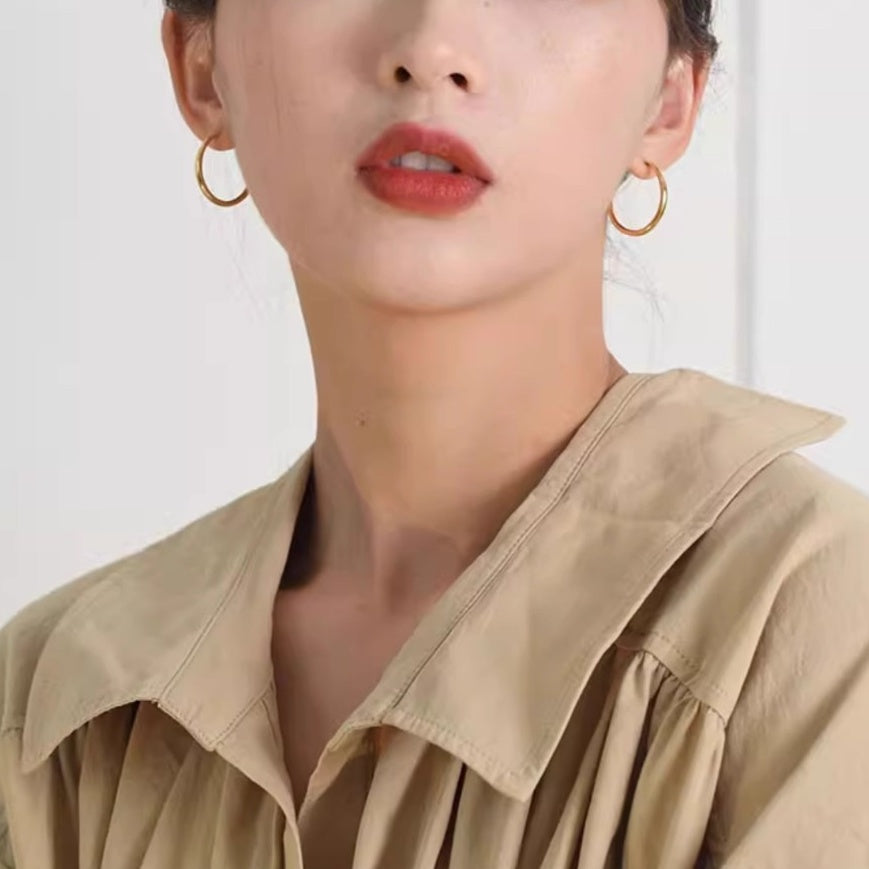 フランス製フープピアス ☆「order」classic french hoop pierce gold/silver p444