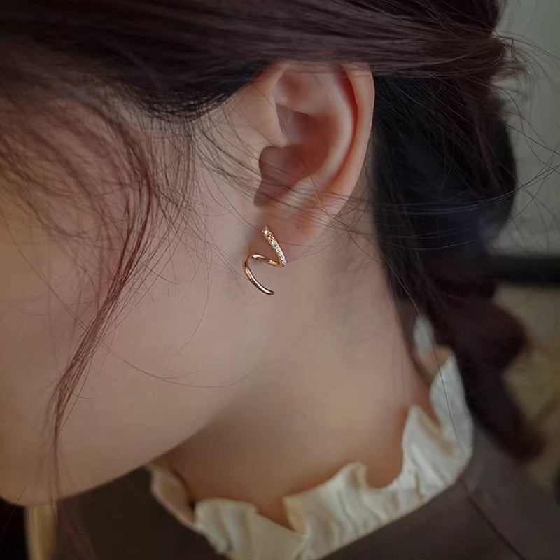 ☆「order」gold wave stud pierce p476 – uluu - jewelry & accessory -