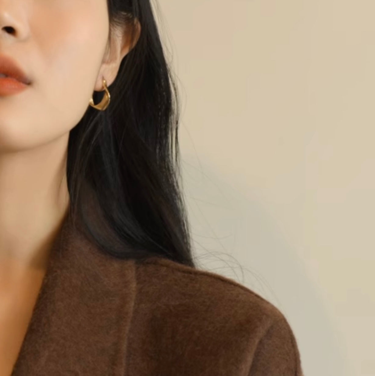 TRES トレス Mini wide hoop Pierce Goldピアス silver 925］Wide hoop