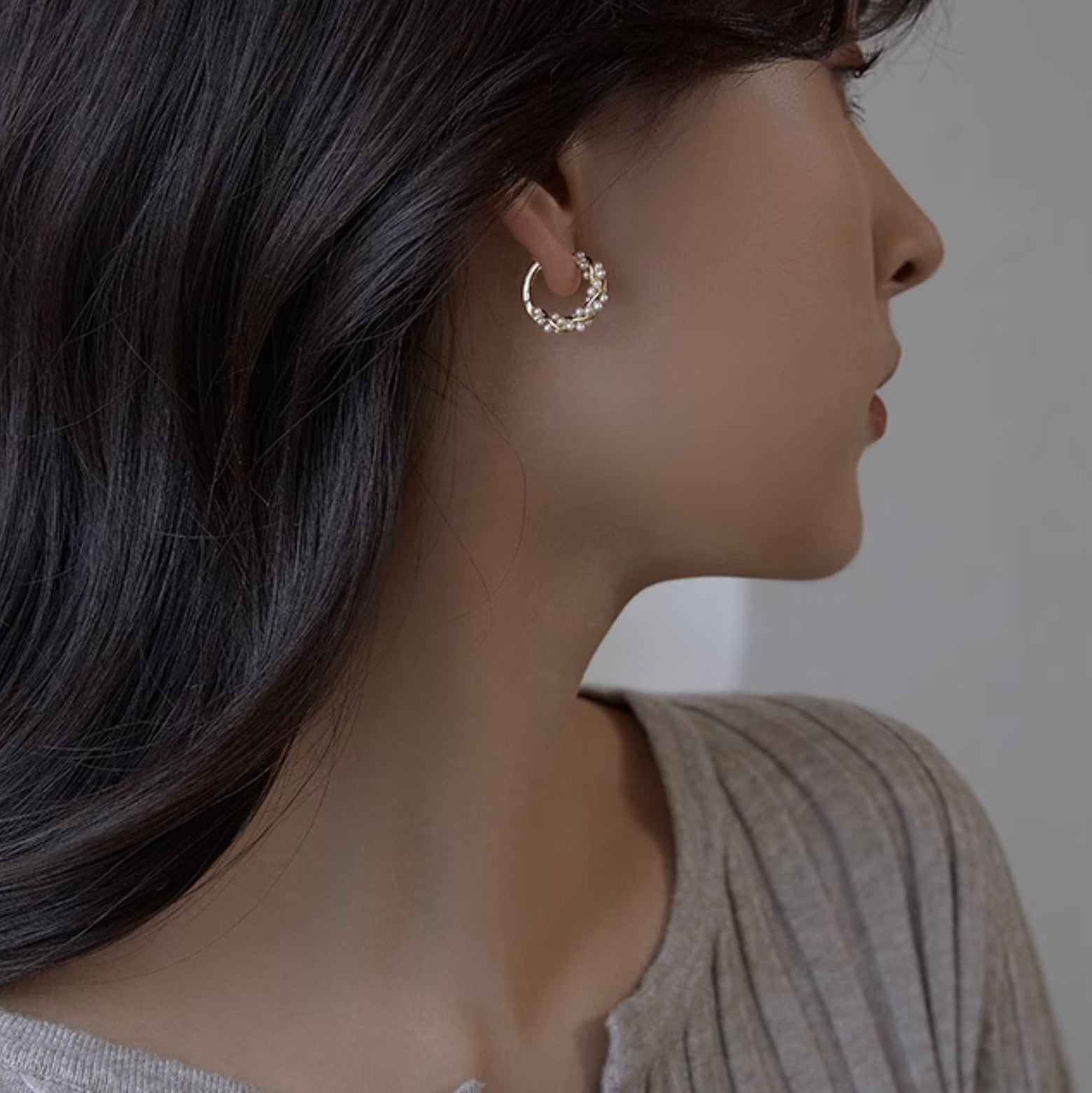 【新品未使用品】　ゴールデンパール　ピアス Pearl
