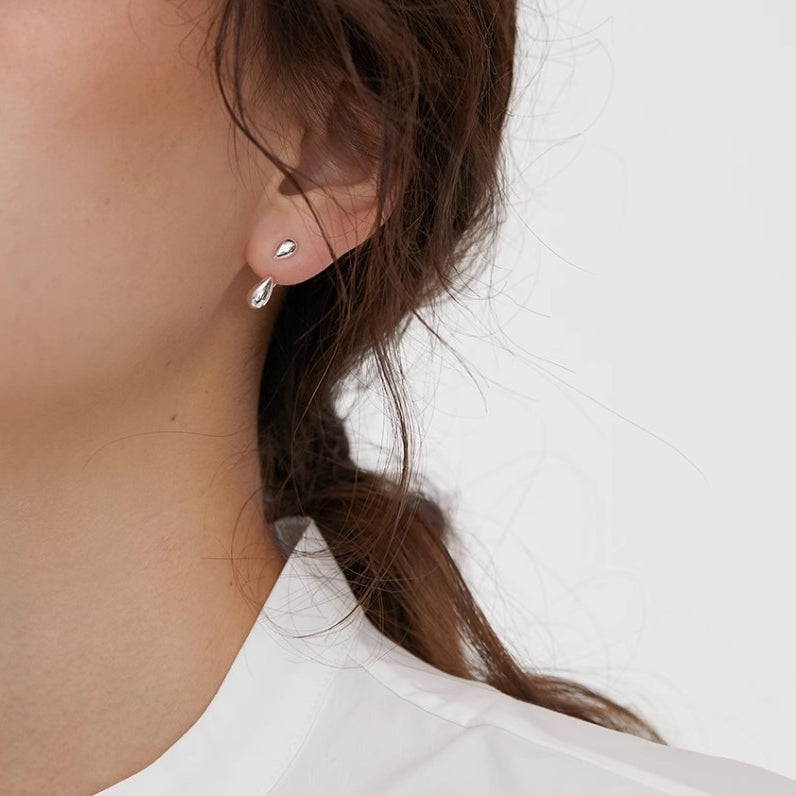 ☆「order」water drop back hanging pierce gold/silver p435