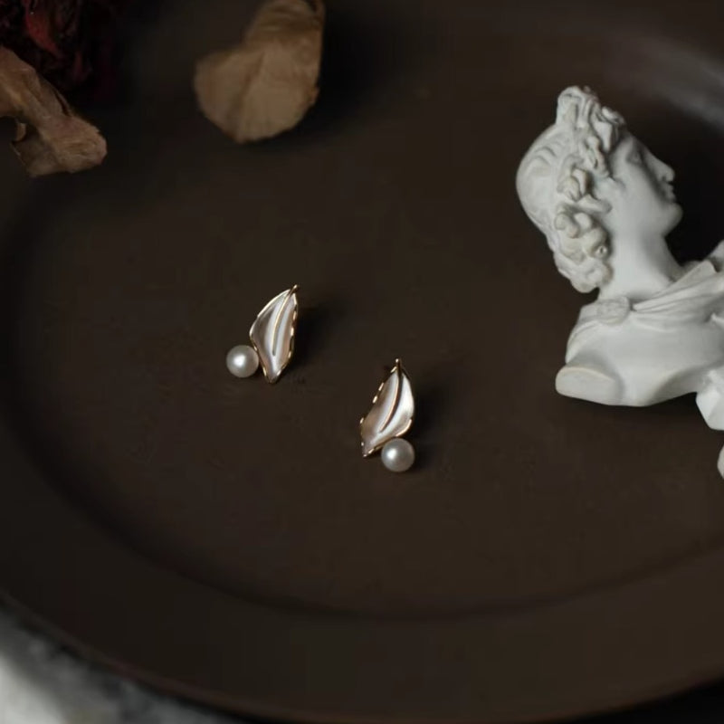 ☆「order」14kgf oil painting leaf pearl pierce p468 – uluu