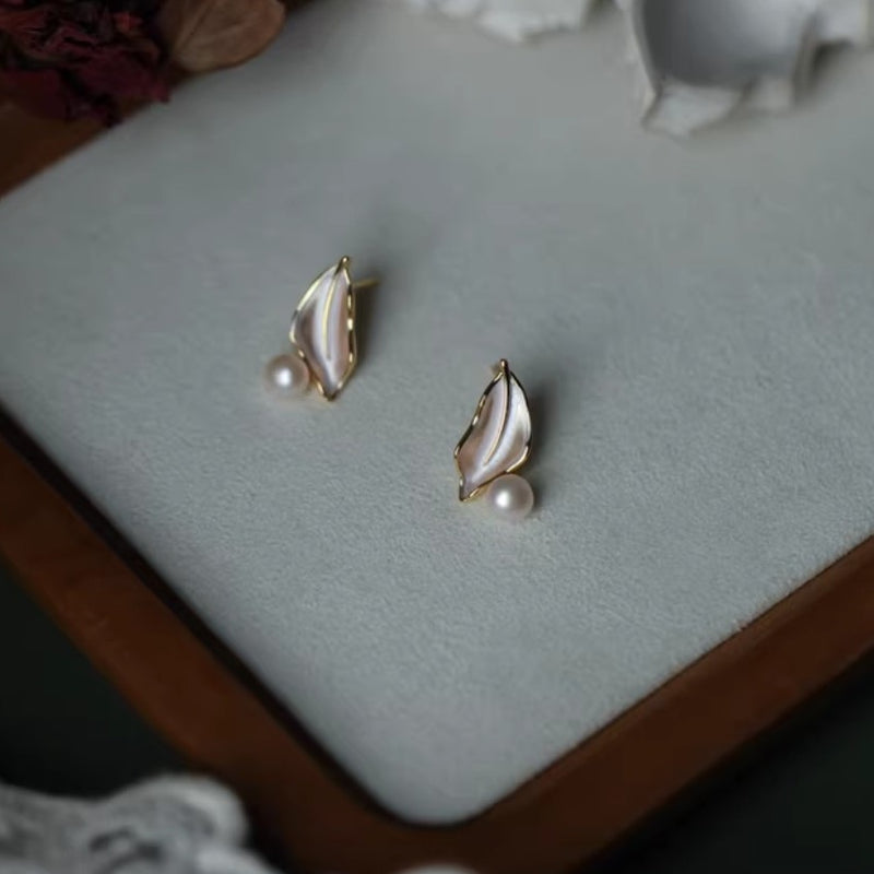 ☆「order」14kgf oil painting leaf pearl pierce p468 – uluu