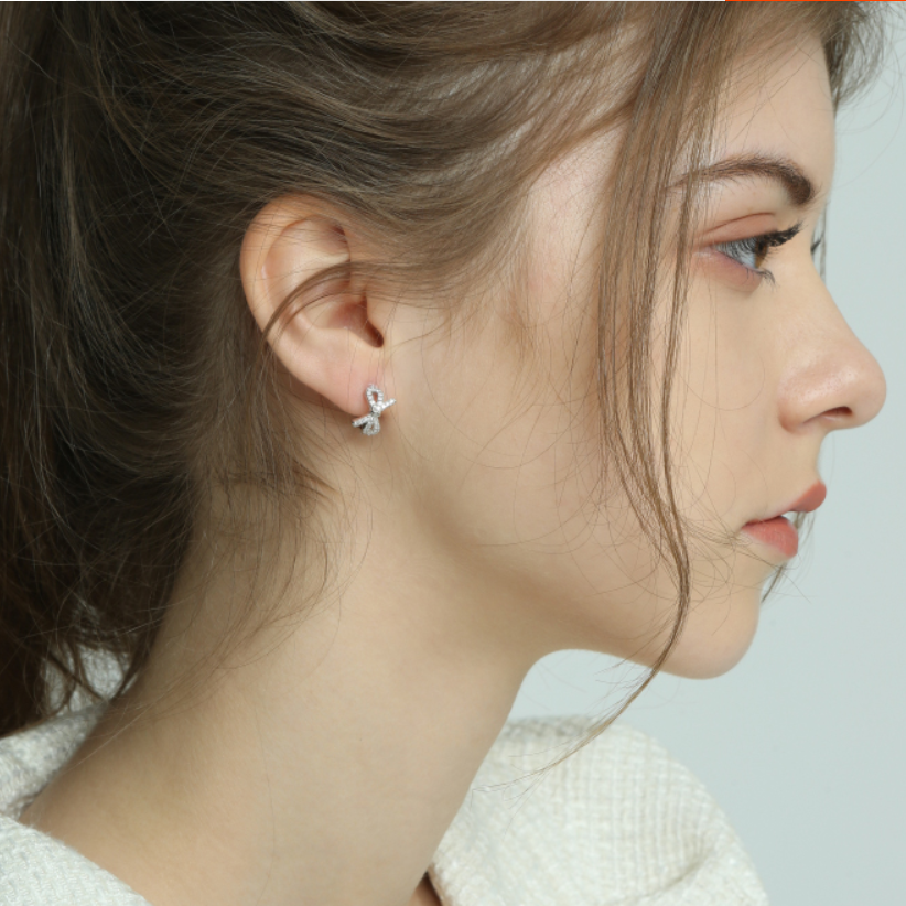 order」*zircon ribbon silver pierce p100 – uluu - jewelry