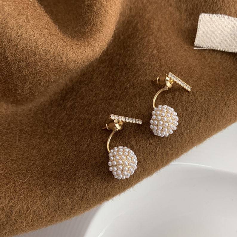 pearl ball bijou pierce p186 – uluu - jewelry & accessory -