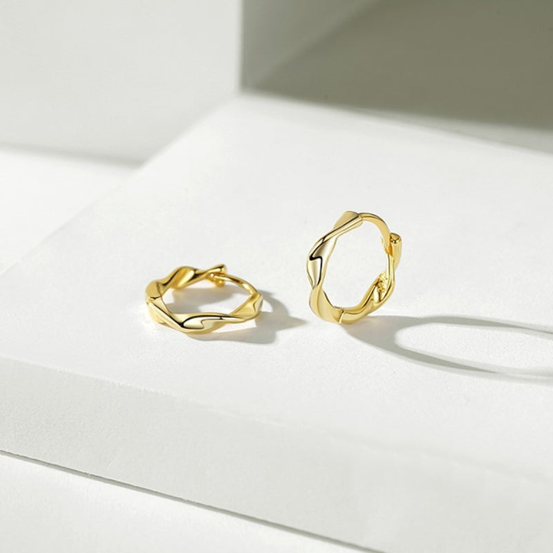 twist hoop gold/silver pierce p247 – uluu - jewelry