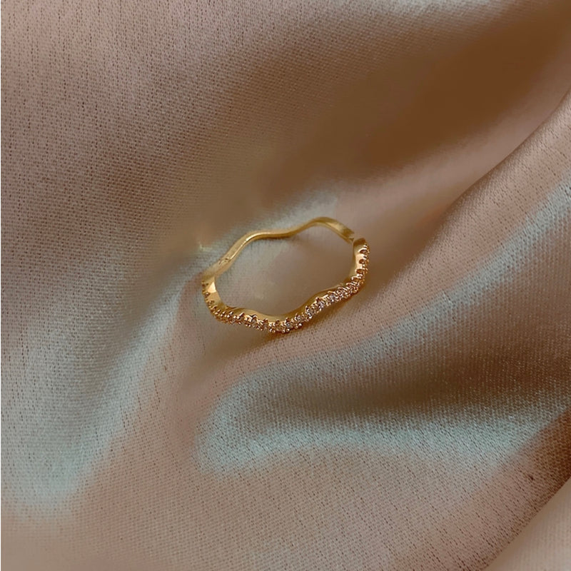 wave bijou gold ring r052 – uluu - jewelry & accessory -