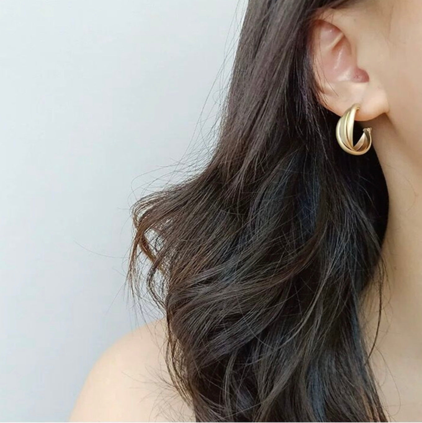 order」*triple hoop matte gold pierce p154 – uluu - jewelry