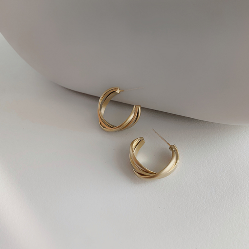 order」*triple hoop matte gold pierce p154 – uluu - jewelry