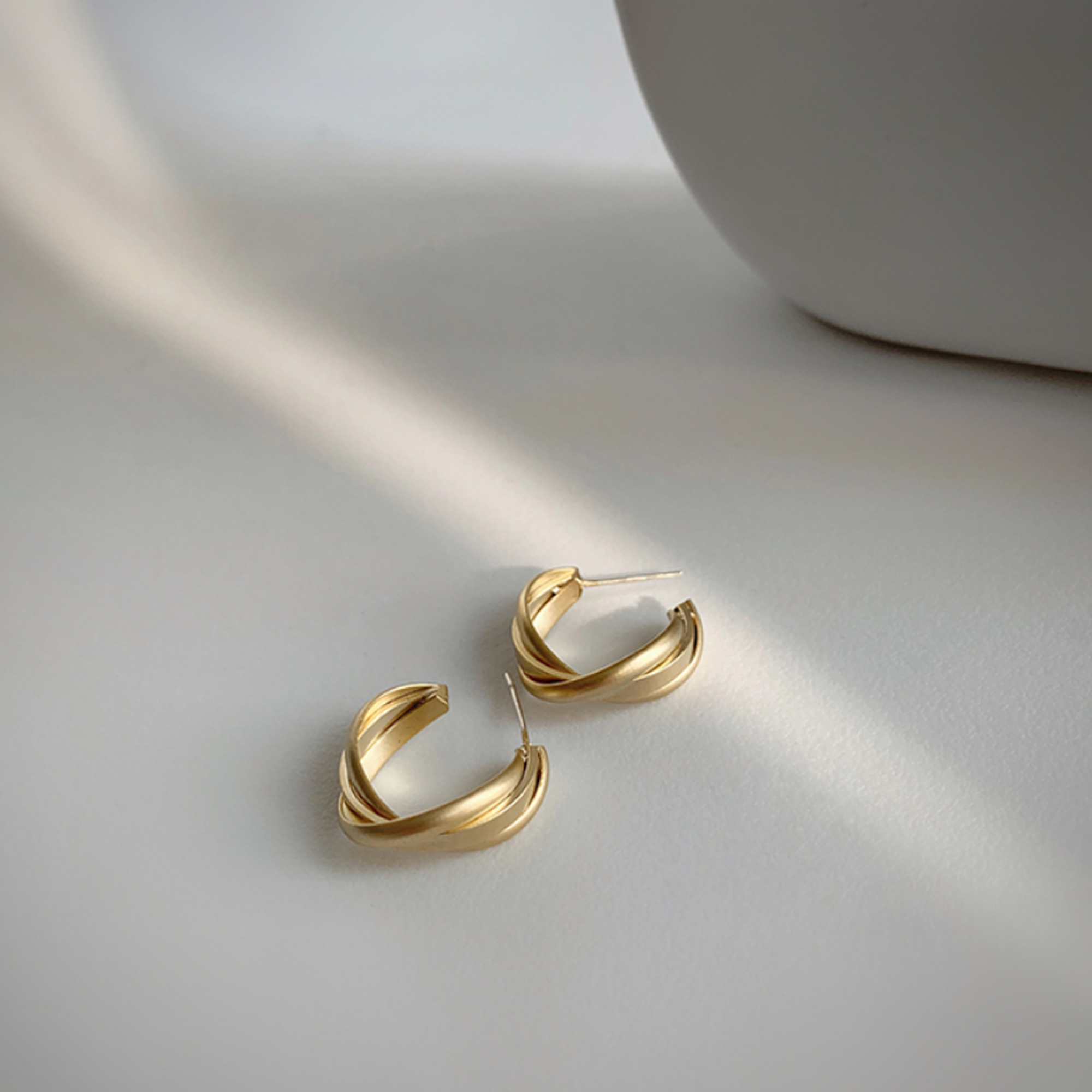 triple hoop matte gold pierce p154 – uluu - jewelry triple hoop matte gold pierce p154 – uluu - jewelry