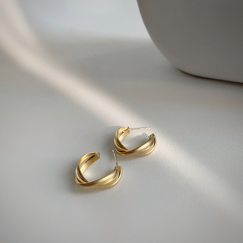 order」*triple hoop matte gold pierce p154 – uluu - jewelry