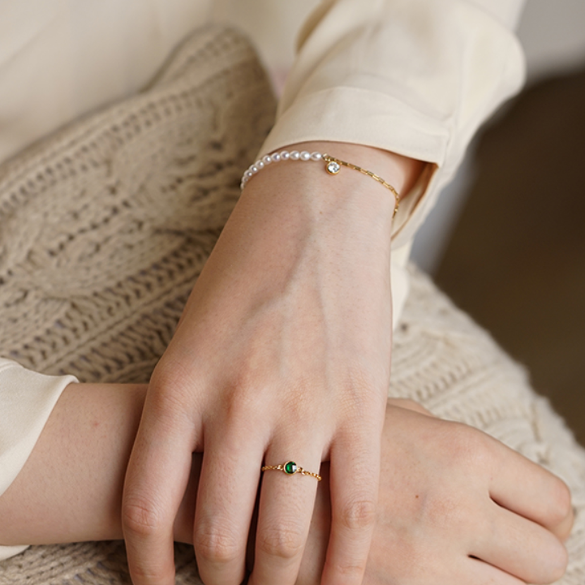 ✨ハードウェア✨本家U字フック✨刻印✨ブレスレット✨ネックレスやピアスも有り✨‼️ zircon pearl bracelet b006 – uluu - jewelry & accessory -