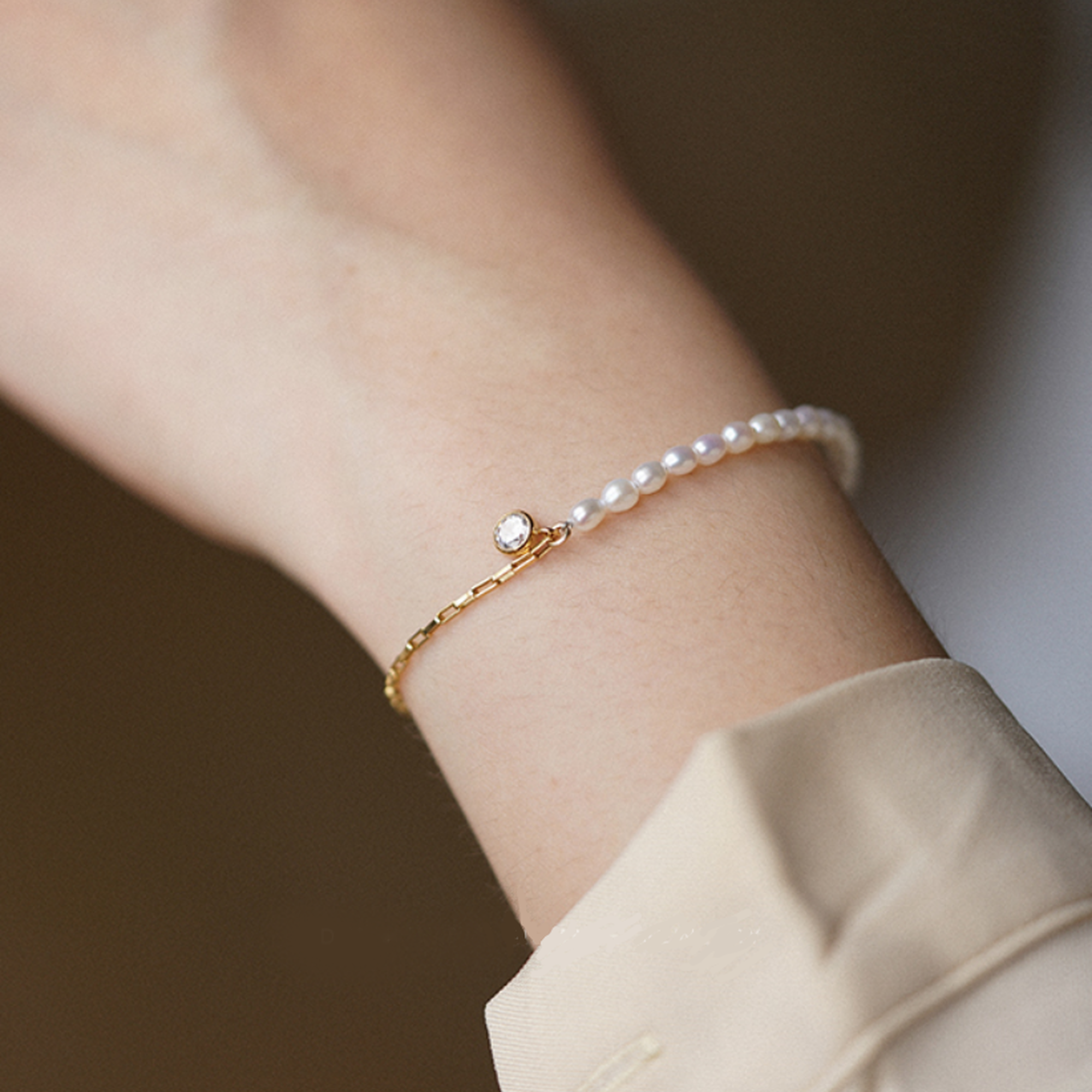 ブレスレット Numbering Classic Pearl Bracelet (4mm/6mm) #9944 5BNY886 ENewton Classic Sincerity Pattern 4mm Bracelet - Pearl